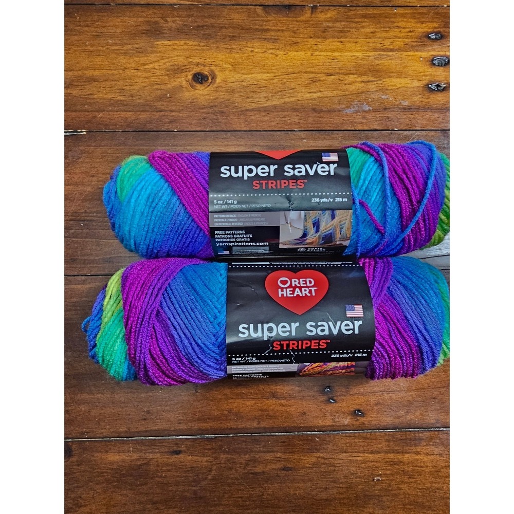 Red Heart Super Saver Stripes Yarn Parrot Stripe E300 5oz 100% Acrylic